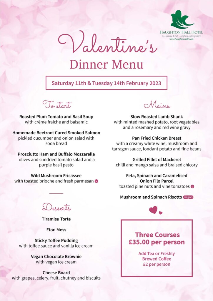 Valentines 2023 - Haughton Hall Hotel : Haughton Hall Hotel